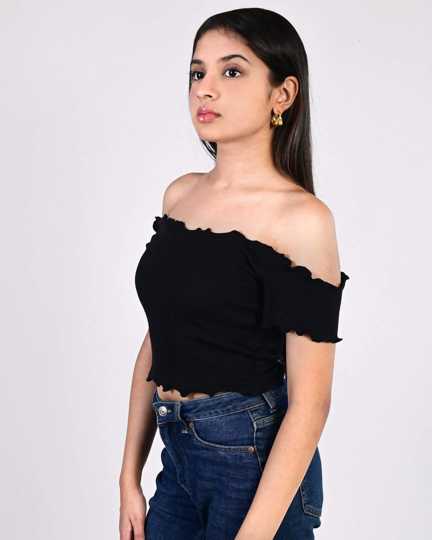 Off Shoulder Crop (Brown)