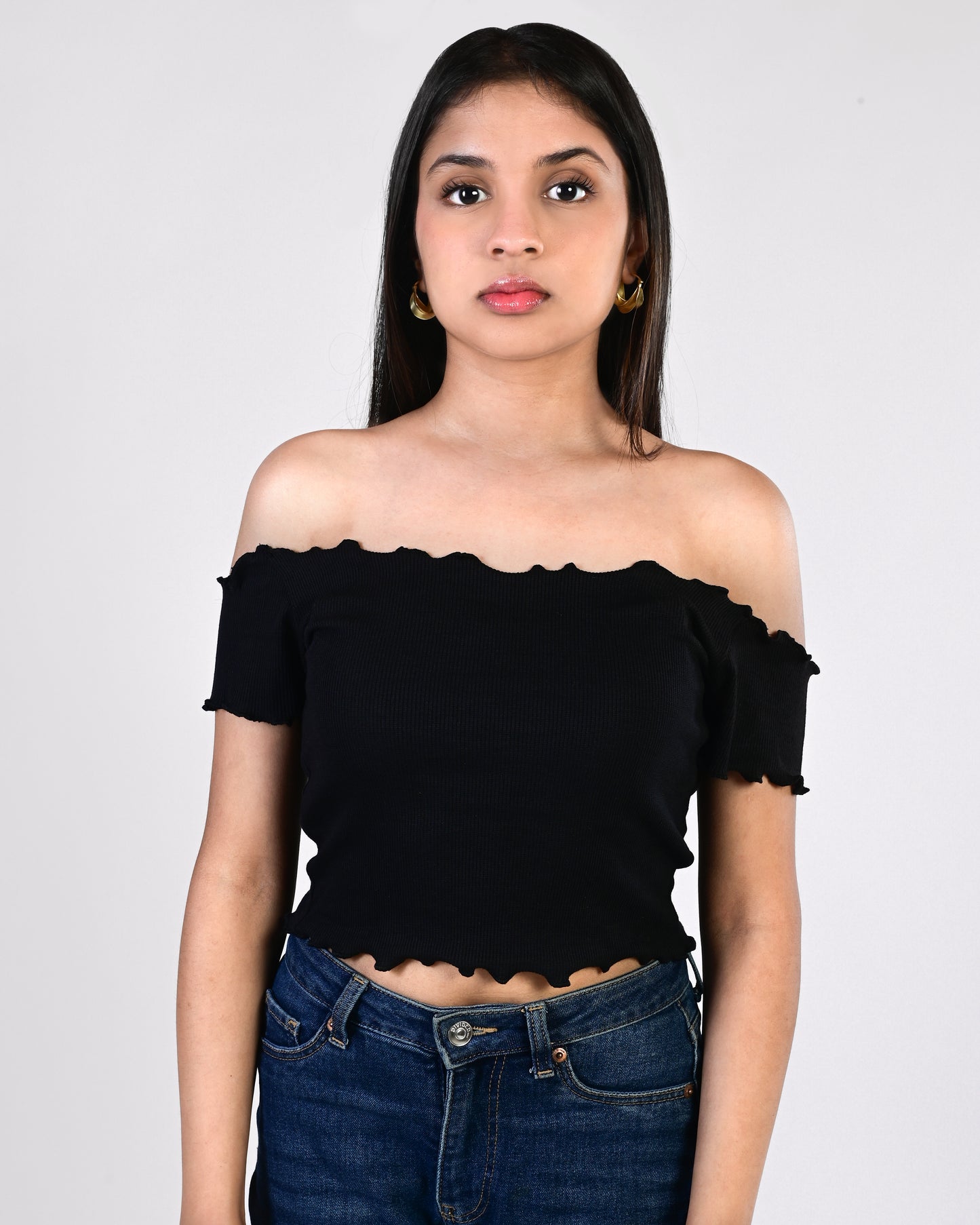 Off Shoulder Crop (Black)