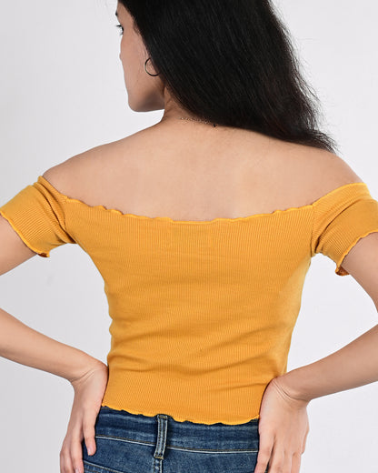 Off Shoulder Crop (Brown)