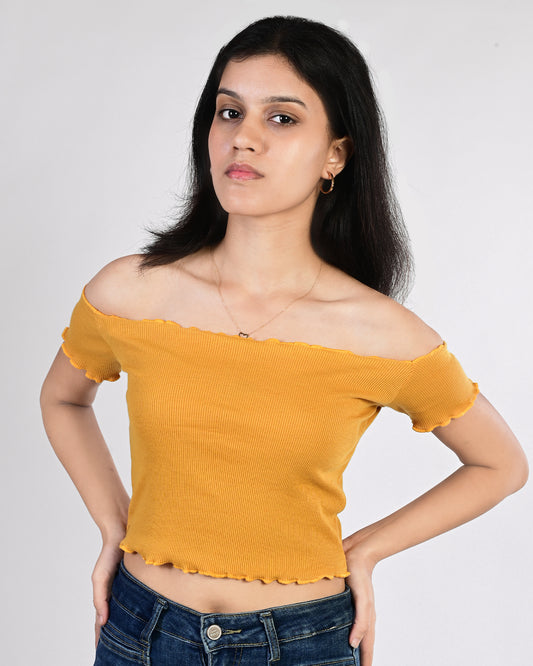 Off Shoulder Crop (Yellow)