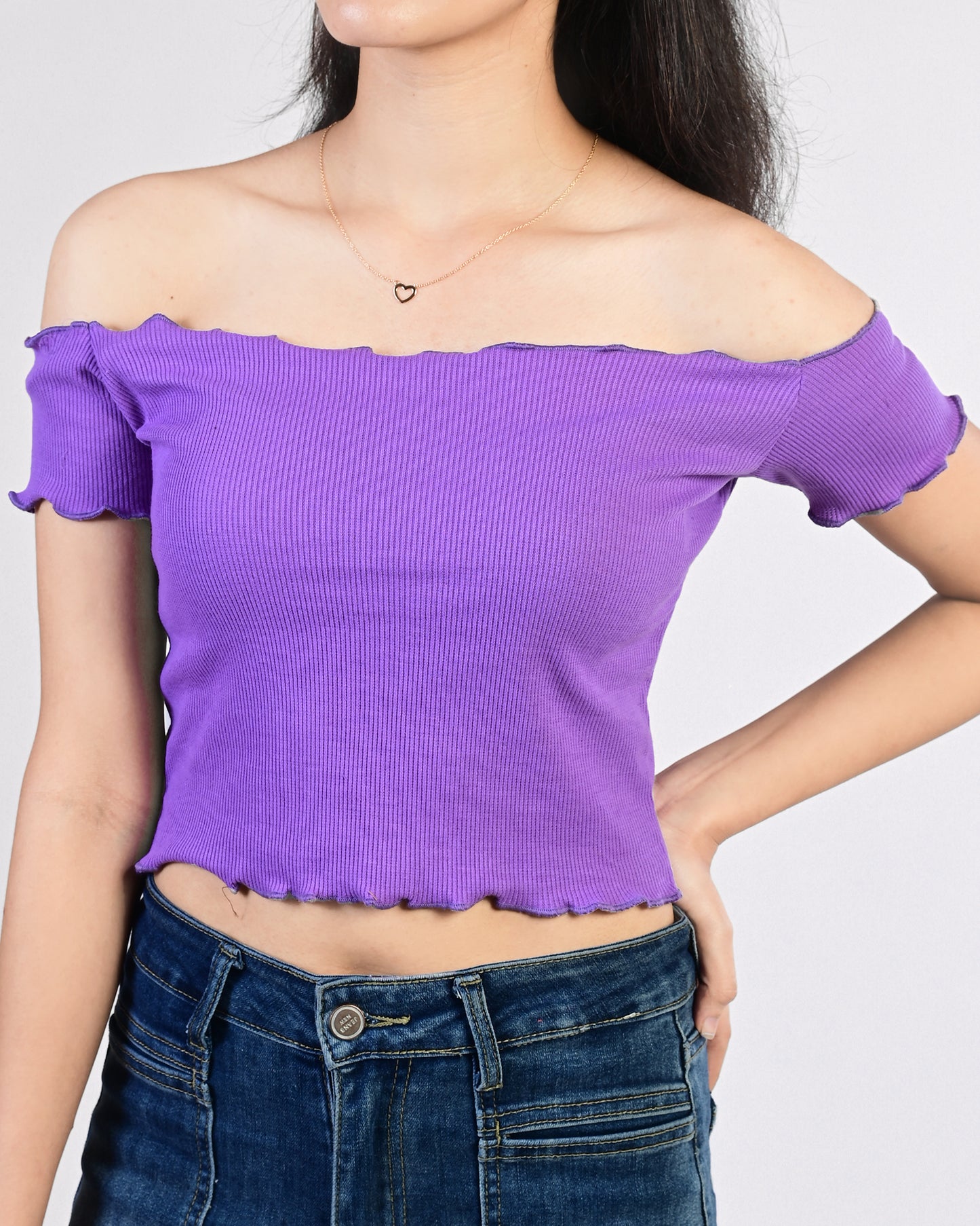 Off Shoulder Crop (Brown)